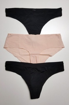 3-PAK Majtki Figi thong z mikrofibry mix H&M r.XL