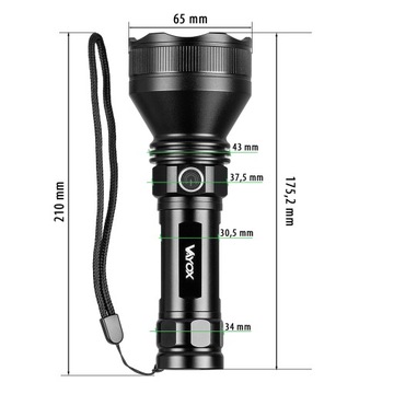 СВЕТОДИОДНЫЙ ТАКТИЧЕСКИЙ ФОНАРЬ ВОЕННАЯ АККУМУЛЯТОРНАЯ ЛАМПА IPX5 USB-C EDC PRO VAYOX