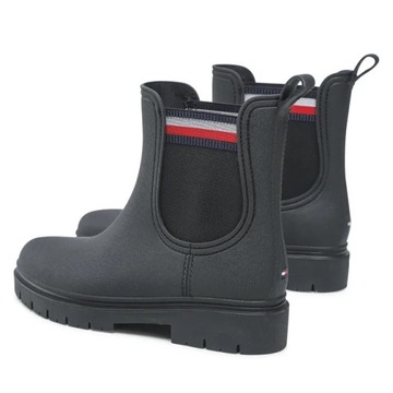 Tommy Hilfiger Czarne Buty Damskie Kalosze Botki Rain Boot r. 38