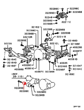 MITSUBISHI L200 PAJERO SILENTBLOK ULOŽENÍ NÁPRAVA DIFERENCIÁL