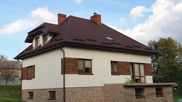 Гибкая фасадная доска 16 красное дерево