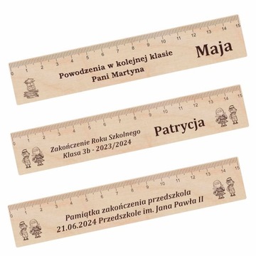 Linijka z imieniem zakończenie roku szkolnego prezent w szkole przedszkolu