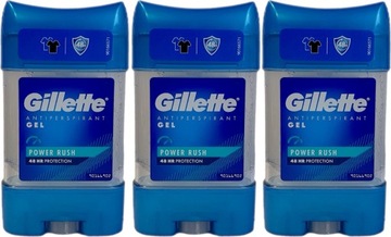 GILLETTE POWER RUSH Antyperspirant Żel 3x 70ml