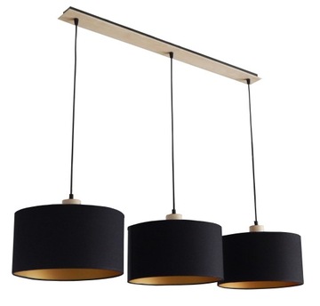 LAMPA WISZĄCA SUFITOWA 033-3 LED ABAŻUR DREWNO