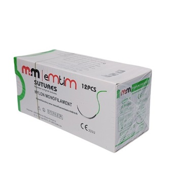 NICI SZWY NIEWCHLANIALNE NYLON MONOFILAMENTOWE NIEBIESKIE USP1 75CM 3/8 12