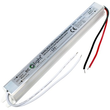 ZASILACZ 12V 48W 4A ULTRA SLIM do TAŚM MODUŁÓW LED modułowy cienki meblowy
