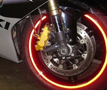 Naklejki paski na koła felgi ranty odblaskowe odblaski kolor