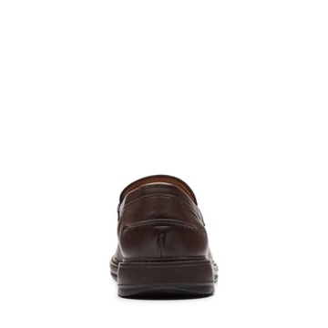 Outlet Clarks Chantry Penny Shoes - Dark Brown Leather - 261660167 - G Widt