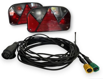 ZESTAW Lampy tylne do przyczepy ASPOCK Multipoint II + wiązka 5m 13PIN