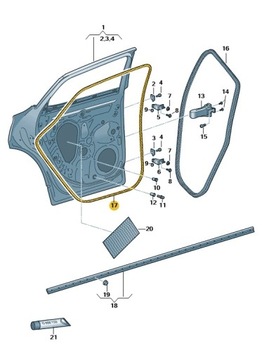ПРОКЛАДКА НАРУЖНАЯ ДВЕРИ CUPRA FORMENTOR 5FA837911B ОРИГИНАЛ