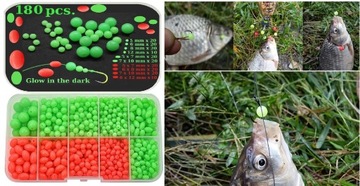 SURFCASTING KORALIKI FOSFORYZUJĄCE DO BUDOWY PRZYNĘT 5 -12 mm 180 szt.