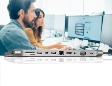 USB-C HUB 11in1 HDMI LAN VGA RJ45 ДОК-СТАНЦИЯ для SD Macbook Pro Air M1 M2
