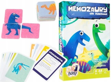 GRA PAMIĘCIOWA EDUKACJA MEMORY 3w1 DLA DZIECI DINOZAURY MEMOZAURY MUDUKO 4+