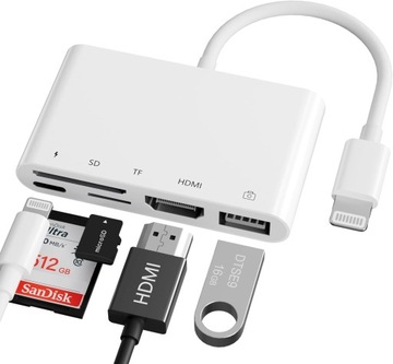 PRZEJŚCIÓWKA ADAPTER CZYTNIK LIGHTNING DO HDM