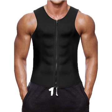 Męski gorący pot Body Shaper Tank Top brzuch spalacz tłuszczu wyszczuplająca kamizelka do sauny L