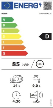 Посудомоечная машина Bosch SMV4HVX03E 60см 14 комплектов Home Connect 3 ящика 1/2 загрузки