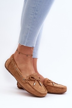 MOKASYNY DAMSKIE ZAMSZOWE CAMEL 40
