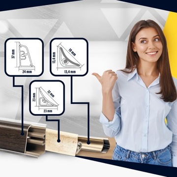 LISTWA Przyblatowa Kuchenna do Blatu PCV 23mm ANDROMEDA 3m + 15 Wkrętów