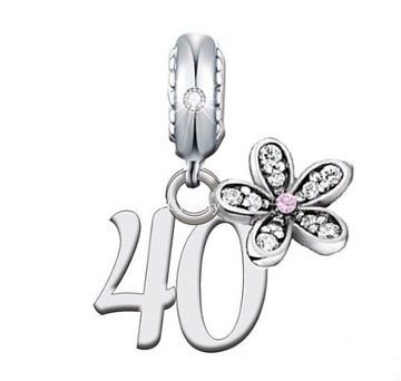 CHARMS ZAWIESZKA 40 Urodziny Rocznica kwiat 925