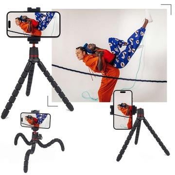 Stojak selfie uchwyt do telefonu kamer zdjęć mini statyw tripod 1/4 czarny