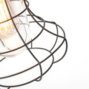 Wiejska lampa wisząca zewnętrzna czarna - Moren