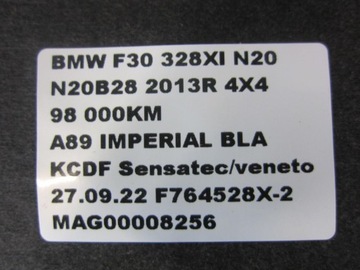 BMW F30 F31 328XI TLUMENÍ KAPOTY KRYT 7221993