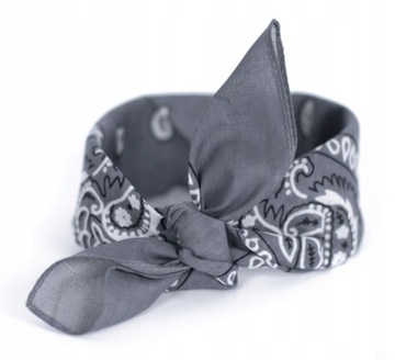 Bandana Bandamka Apaszka Chusta na Głowę Szara