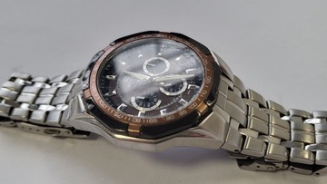 ZEGAREK MĘSKI CASIO EDIFICE EF-540 NA BRANSOLECIE SREBRNY GWR