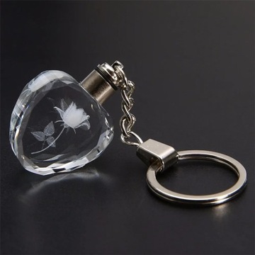 ЖЕНСКИЙ БРЕЛОК СЕРДЦЕ ХРУСТАЛЬНАЯ РОЗА LED ПОДАРОК ​​НА ЖЕНСКИЙ ДЕНЬ