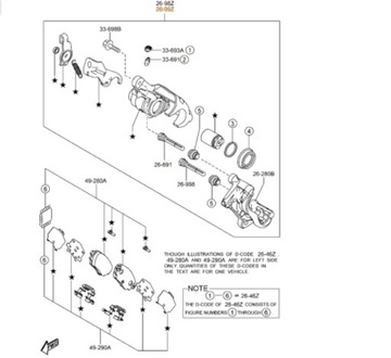 ORIGINÁLNÍ TŘMEN BRZDY LEVÝ ZADNÍ MAZDA 6