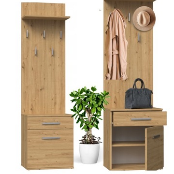 WIESZAK SZAFKA NA BUTY DĄB ARTISAN DUO DO PRZEDPOKOJU NA UBRANIA
