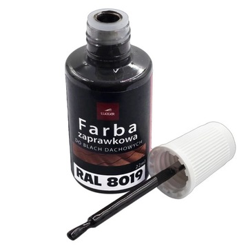 FARBA ZAPRAWKOWA C. BRĄZ DO BLACH DACHOWYCH STALOWYCH 22ml RAL 8019 LUGGER