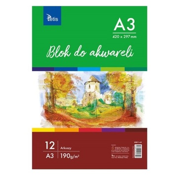 Blok do Farb Akwareli A3 190g 12 arkuszy