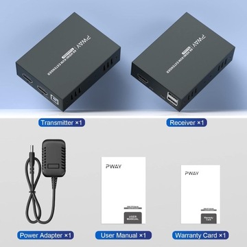 HDMI KVM USB УДЛИНИТЕЛЬ CAT5E/6 4K PWAY