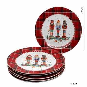6 x Talerz Świąteczny Komplet Talerzy Zestaw Boże Narodzenie Święta