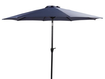 Parasol ogrodowy CIEMNO NIEBIESKI z funkcją przechyłu z korbką śr 300 cm
