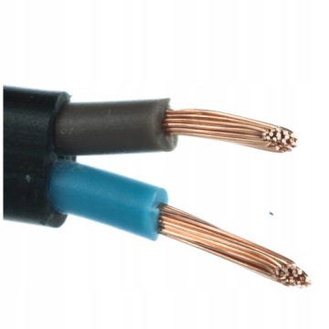 Kabel płaski prądowy linka OMY2x1 czarny 10m