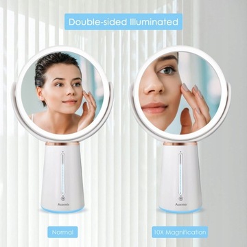 Косметическое зеркало Auxmir, двустороннее, 360°, 10-кратное увеличение