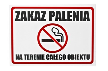 Tablica ostrzegawcza ZAKAZ PALENIA 21x15 cm PCV UV