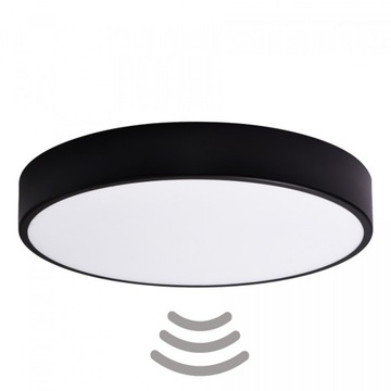 Lampa sufitowa Plafon CLEO 600 Czarny z Czujnikiem Ruchu 60 cm