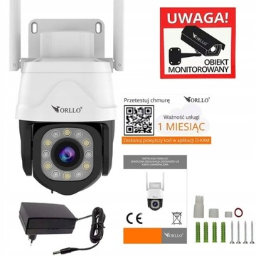 Kamera Z17 Pro ORLLO 4K AI 8MP SIM LTE 5xZOOM obrotowa zewn+zasilacz GRATIS