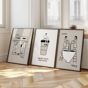 PLAKAT 30x40 OBRAZ KUCHNIA ŚMIESZNY PREZENT PRACA KAWA COFFEE KUBEK KAWKA
