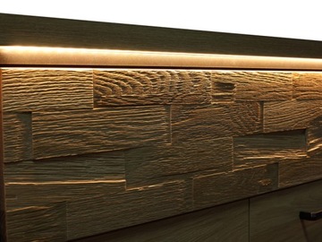 Witryna MEDIOLAN M4 WSTAWKA DĄB z LED blat+ GRATIS