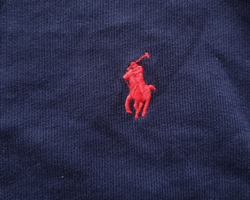 POLO RALPH LAUREN NAVY BLUE CREW NECK Bawełna Męska Bluza XXL