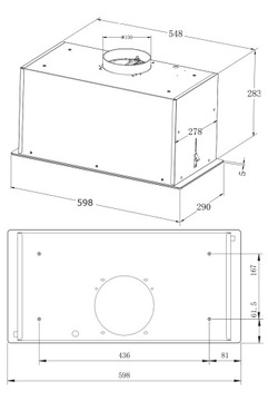 Amica OMP6568BG Бесконтактная тихая светодиодная кухонная вытяжка