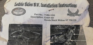 HONDA BLACK WINDOW VT 750 CD FRONT BAR CRASH
