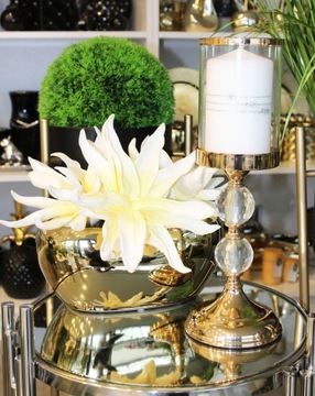 Подсвечник Lantern Glamour Crystals серебро H41