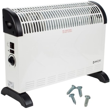 MOCNY Grzejnik elektryczny Maltec 2000 W biały, czarny 52 x 34 mm