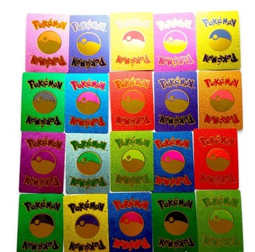 KOLOROWE KARTY POKEMON DUŻE MOCE HP 55 SZTUK NOWOŚ