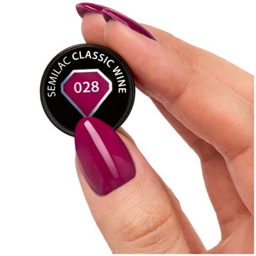 SEMILAC 028 Classic Wine UV LED Lakier Hybrydowy do paznokci 7ml